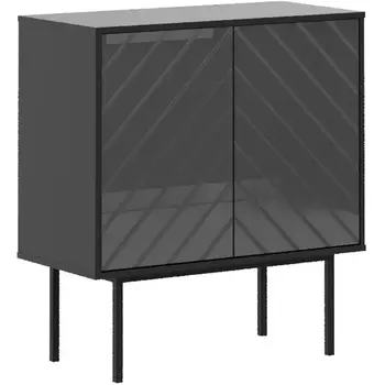 Шкаф Boho низкий ОГОГО (арт.578515), (ЛДСП/Серый,Черный) ОГОГО Обстановочка!