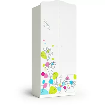 Шкаф "Цветы", Белый, 100413 МАМА