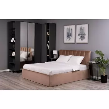 Шкаф двухстворчатый с зеркалом City графит/40см R-Home арт.401055113h