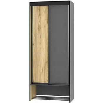 Шкаф-купе Ивару ОЛЬГА-ЛОФТ 10.1, Дуб Крафт Золотой, Темно Серый