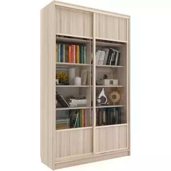 Шкаф-купе МАМА книжный Для увлечении 22,Ясень шимо светлый со стеклом