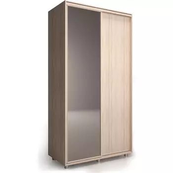 Шкаф купе Удачный 160*45, Ясень шимо светлый с зеркалом МАМА