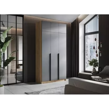 Шкаф Широн 1200 с антресолью (Широн 1200 графит серый / дуб крафт золото с антресолью) Woodville арт.589126