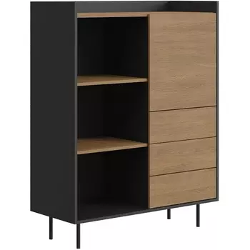 Шкаф-стеллаж Look ОГОГО (арт.853906), (ЛДСП/Черный) ОГОГО Обстановочка!