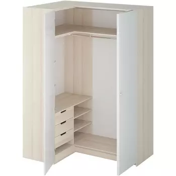 Шкаф Uno угловой левый ОГОГО (арт.330658), (ЛДСП/Белый) ОГОГО Обстановочка!