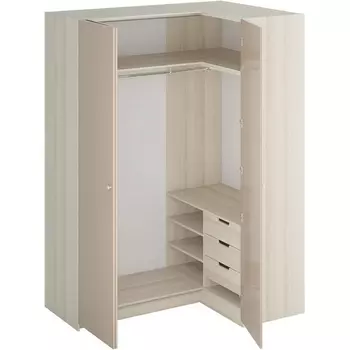 Шкаф Uno угловой правый ОГОГО (арт.331521), (ЛДСП/Капучино) ОГОГО Обстановочка!