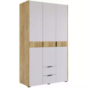 Шкаф Woodville Адам трехдверный дуб крафт золотой / белое дерево арт.576854