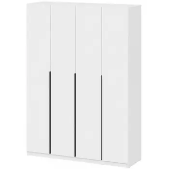 Шкаф Woodville Даиго четырехстворчатый белый текстурный арт.593701