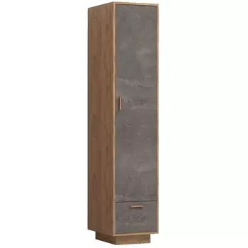 Шкаф Woodville Эго П-1 на подиуме дуб крафт золотой / камень темный 458373