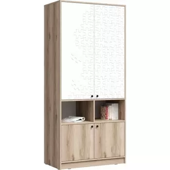 Шкаф Woodville Кинд ШК-02 супермат белый / дуб делано арт.586734