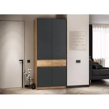 Шкафы Woodville Молд 1000 дуб крафт золотой / серый графит