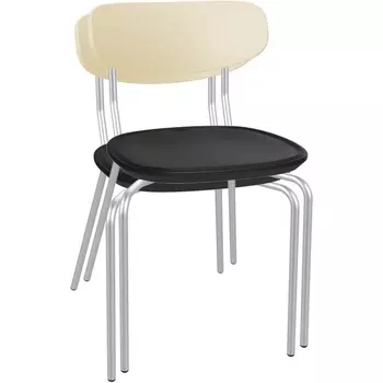 Штабелируемый стул Sheffilton SHT-S85М-2 бежевый/черный/хром лак