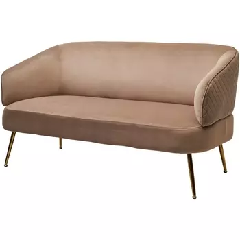 Скамья CIAO BLUVEL-40 Бежевый, велюр / золотой каркас М-City M-City