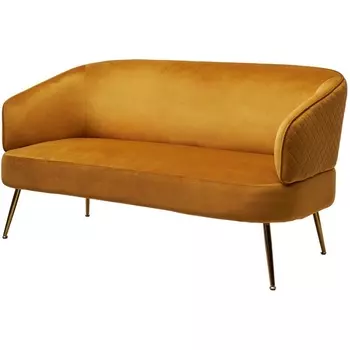 Скамья CIAO BLUVEL-68 Желтый, велюр / золотой каркас М-City M-City