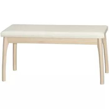 Скамья для прихожей мягкая, экокожа крем, каркас лак от фабрики Mebelik