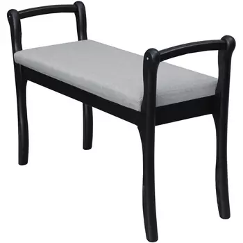 Скамья для прихожей с подлокотниками мягкая, ткань серый, каркас венге от фабрики Mebelik