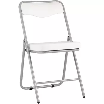 Складной стул Stool Group Джонни экокожа белый каркас металлик УТ000035363