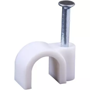 Скоба кабельная круглая 6 мм белая 20 шт. duwi 30304 6 Duwi