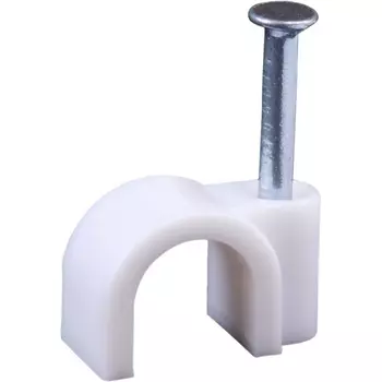 Скоба кабельная круглая 7 мм белая 20 шт. duwi 30306 0 Duwi