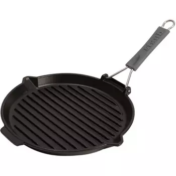 Сковорода для гриля круглая, черная, с силиконовой ручкой, 27 см 1202023 Staub