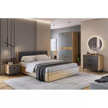 Спальный гарнитур Адам К2 Mebelson (Дуб золотой,Графит) арт.СК2Адам.2564