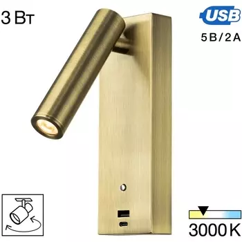 Спот для чтения Citilux Декарт CL704433 с USB