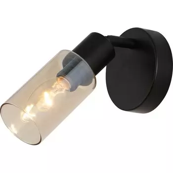 Спот Escada Sector 10172/1A Amber 1x40Вт E14, металл/стекло, черный/янтарный