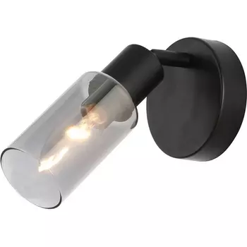 Спот Escada Sector 10172/1A Chrome 1x40Вт E14, металл/стекло, черный/дымчатый