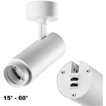Спот накладной с перекл. цв. температуры, мощности Novotech Nail 359223 OVER белый IP20 LED 3000К\4000К\6000К 5W/9W/13W 220V