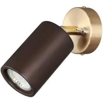 Спот Odeon Light Caucho 7062/1W темное дерево/металл с выкл. IP20 GU10 LED 7W 220V CAUCHO
