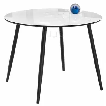 Стеклянный стол Анселм черный / белый (Woodville)