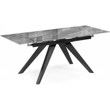 Стеклянный стол Морсби (Морсби 140(200)х80х80 оробико / черный) Woodville арт.588046