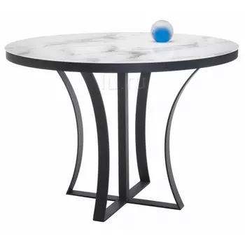 Стеклянный стол Woodville Нейтон белый мрамор / графит 462090