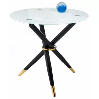 Стеклянный стол Woodville Rock white / black 11772