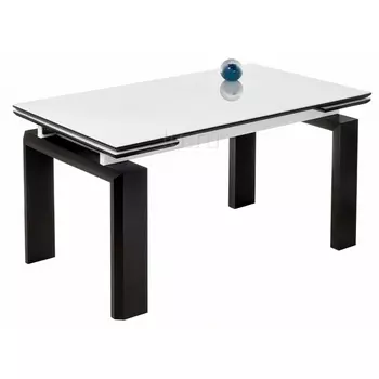 Стеклянный стол Woodville Давос белый / венге 462082