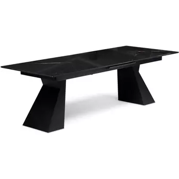 Стеклянный стол Woodville Денхольм 240(290)х100х75 обсидиан / черный 553549