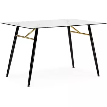 Стеклянный стол Woodville Holms 120x80x75 clear / black 15669
