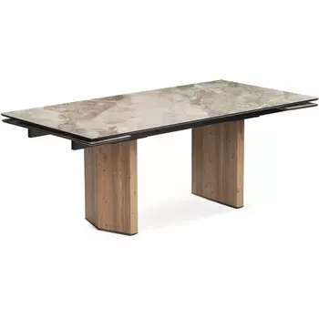 Стеклянный стол Woodville Монерон 200(260)х100х77 каталония / орех кантри 553539