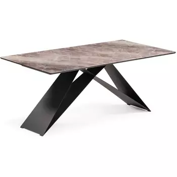 Стеклянный стол Woodville Ноттингем 180х90х74 карелия / черный 553544