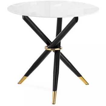 Стеклянный стол Woodville Rock 100х75 white / black 15536