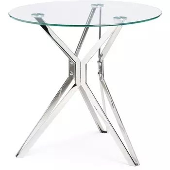 Стеклянный стол Woodville Roko 80 chrome 15665