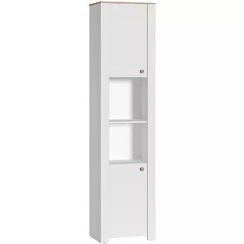 Стеллаж Джастин 16.306 (Джастин 16.306 белый PE шагрень / дуб белый exclusive OW D4430) Mobi арт.564845