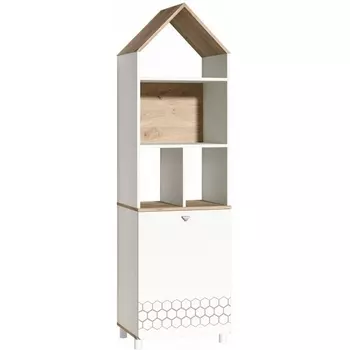 Стеллаж Эльга (Эльга белый шагрень / дуб белый exclusive) Mobi арт.518264