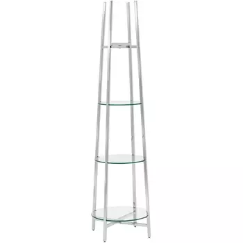 Стеллаж Ланс прозрачное стекло сталь серебро Stool Group УТ000036348