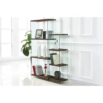 Стеллаж прозрачный/коричневый ESF F-049-125H