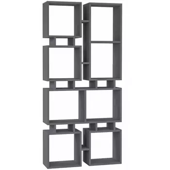 Стеллаж прямой RAIL BOOKCASE NO.1 LEVE (ЛДСП/Темно-серый) арт.LEV00601