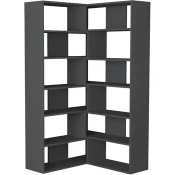 Стеллаж Прямые MOLLY BOOKCASE NO.4 (ЛДСП/Темно-серый) LEVE