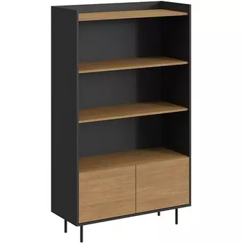 Стеллаж с дверцами внизу Look ОГОГО (арт.846114), (ЛДСП/Черный) ОГОГО Обстановочка!