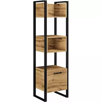 Стеллаж Woodville Iris металл дуб вотан / черный муар арт.406522