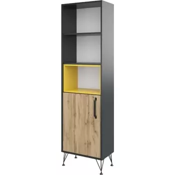 Стеллаж Woodville Нобира антрацит / дуб ирландский